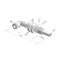 Spring Plunger Series ER M5 - Z 20 mm - Anti-rotation - Elbow vacuum fitting