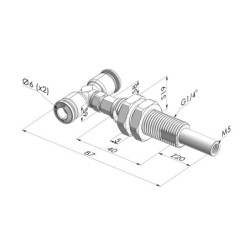 Spring Plunger Series ER M5 - Z 20 mm - Anti-rotation - Vacuum T-fitting