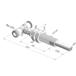 Spring Plunger Series ER M5 - Z 30 mm - Anti-rotation - Vacuum T-fitting