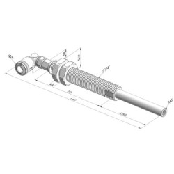 Spring Plunger Series ER M5 - Z 50 mm - Anti-rotation - Elbow vacuum fitting