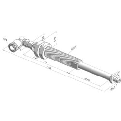Spring Plunger Series ER M5 - Z 30 mm - Anti rotation with cannula - Elbow vacuum fitting