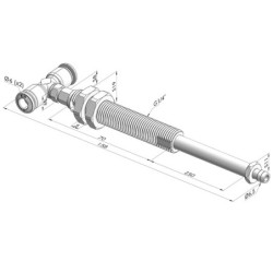 Spring Plunger Series ER M5 - Z 50 mm - Anti rotation with cannula - Vacuum T-fitting