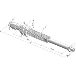 Spring Plunger Series ER M5 - Z 50 mm - Anti rotation with cannula - Straight vacuum fitting