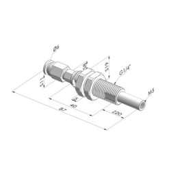 Spring Plunger Series ER M5 - Z 20 mm - Anti-rotation - Straight vacuum fitting