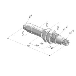 Spring plunger Series ER M18 - Z 10MM - Anti-rotation - Straight vacuum fitting