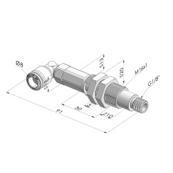 Spring plunger Series ER M18 - Z 10MM - Anti-rotation - Elbow vacuum fitting