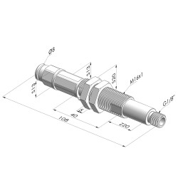 Spring plunger Series ER M18 - Z 20MM - Anti-rotation - Straight vacuum fitting