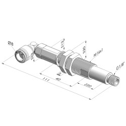 Spring plunger Series ER M18 - Z 20MM - Anti-rotation - Elbow vacuum fitting