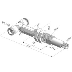 Spring plunger Series ER M18 - Z 20MM - Anti-rotation - T vacuum fitting