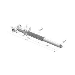 Spring plunger Series ER M18 - Z 80MM - Anti-rotation - T vacuum fitting