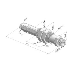 Spring plunger Series ER M14 - Z 10MM - Anti-rotation - Straight vacuum fitting