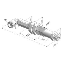Spring plunger Series ER M14 - Z 20MM - Anti-rotation - Elbow vacuum fitting
