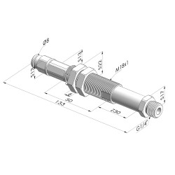 Spring plunger Series ER M14 - Z 30MM - Anti-rotation - Straight vacuum fitting