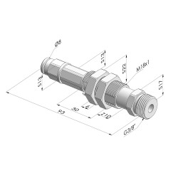 Spring plunger Series ER M38 - Z 10MM - Anti-rotation - Straight vacuum fitting