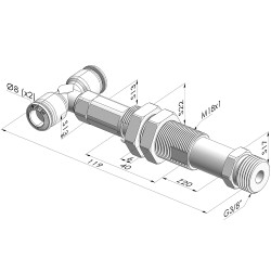 Spring plunger Series ER M38 - Z 20MM - Anti-rotation - T vacuum fitting