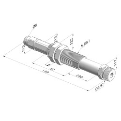 Spring plunger Series ER M38 - Z 30MM - Anti-rotation - Straight vacuum fitting