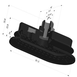 Ventouse Oblongue 1.5 Soufflets Série 4R 81.5x41.7 mm