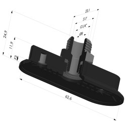 Ventouse Oblongue Série 4RP 63x23MM