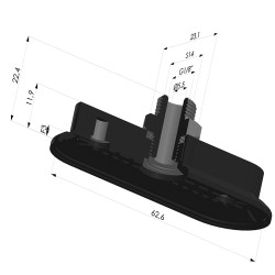 Ventouse Oblongue Série 4RP 63x23MM