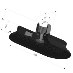 Ventouse Oblongue Série 4RP 83x40MM