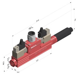 Venturi de estágio único VCR-2 EV CS Series - 85% de vácuo