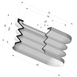 Ventouse Oblongue Série 4PA 65X30.5MM