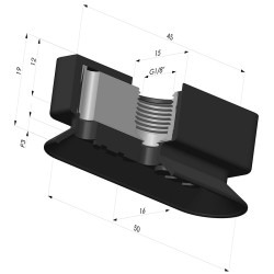 Ventouse Oblongue Série 4RP 50x16MM