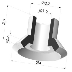 Ventosa plana da série PFG Ø 4 mm