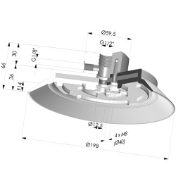 Ventouse plate série PFTF Ø 198 mm