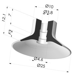 Ventouse Plate Série VPC Ø 25MM