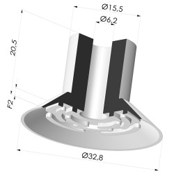 Ventouse plate série VCP Ø 32.8 mm