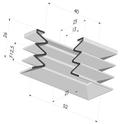 Rectangular Suction Pad Series 4P, 52x25 mm