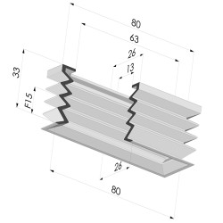 Rectangular Suction Pad Series 4P, 80x26 mm