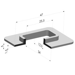 Rectangular Suction Pad Series 4F, 47x34 mm