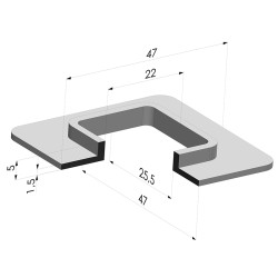 Rectangular Suction Pad Series 4F, 47x47 mm