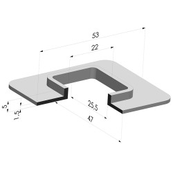 Rectangular Suction Pad Series 4F, 47x53 mm