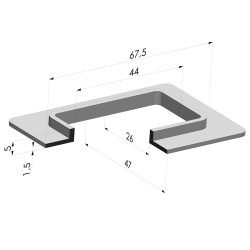 Rectangular Suction Cup Series 4F, 74x47 mm