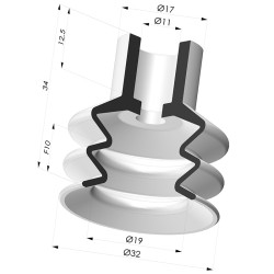 Ventouse 2.5 Soufflets Série 8 Ø 32MM