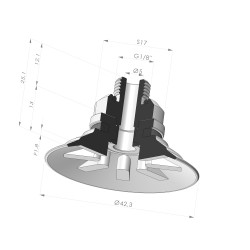 Ventouse Plate Série 90 Ø 42.3MM