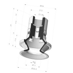 Ventouse 1.5 Soufflets Série 91 Ø 22.2MM