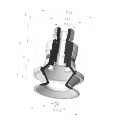 Ventouse 1.5 Soufflets Série 91 Ø 22.2MM