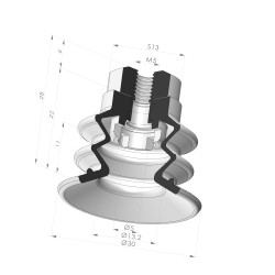 Ventouse 2.5 Soufflets Série 96B Ø 30MM