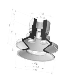 Ventouse 1.5 Soufflets Série 91 Ø 52MM