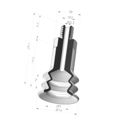 Ventouse 2.5 Soufflets Série 96C Ø 16MM