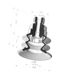 Ventouse 2.5 Soufflets Série 96C Ø 30MM