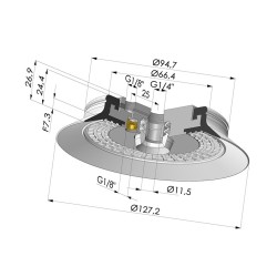 Ventouse Plate Série 6S Ø 127.2MM