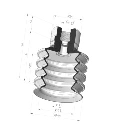 Ventouse 4.5 Soufflets Série 92 Ø 48MM