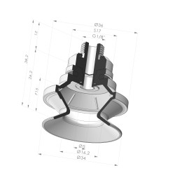 Ventouse 1.5 Soufflets Série 91 Ø 34MM