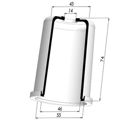 Membrane - Øext 55MM - Øint 46MM - H 74MM