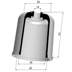 Membrane - Øext 62MM - Øint 54MM - H 70MM
